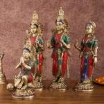 Superfine Brass Ram Darbar Set with Stonework | Lord Ram 20" with Family | Premium Temple Grade Divine Collection | 26 kg Sacred Art | Enhanced Beauty